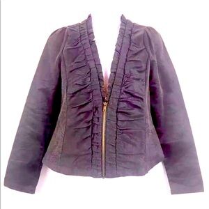 Ryu Dark Gray Cropped Moto Style Jacket Sz Med